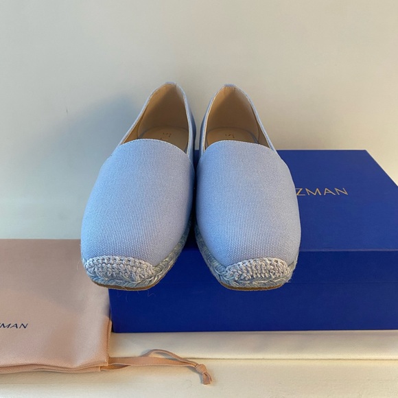 Stuart Weitzman NWB | Dree Canvas Espadrilles Sz 38 Light Blue - Picture 11 of 16